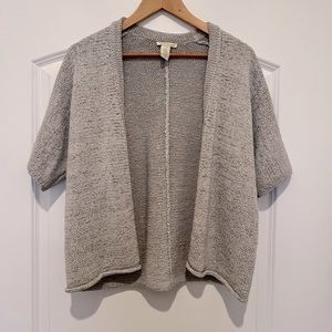 White + Warren 1/2 Sleeve Cardigan, Grey, Size Small. Hello Luxury!